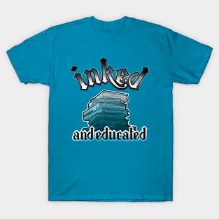 inked and educated aqua blue books T-Shirt